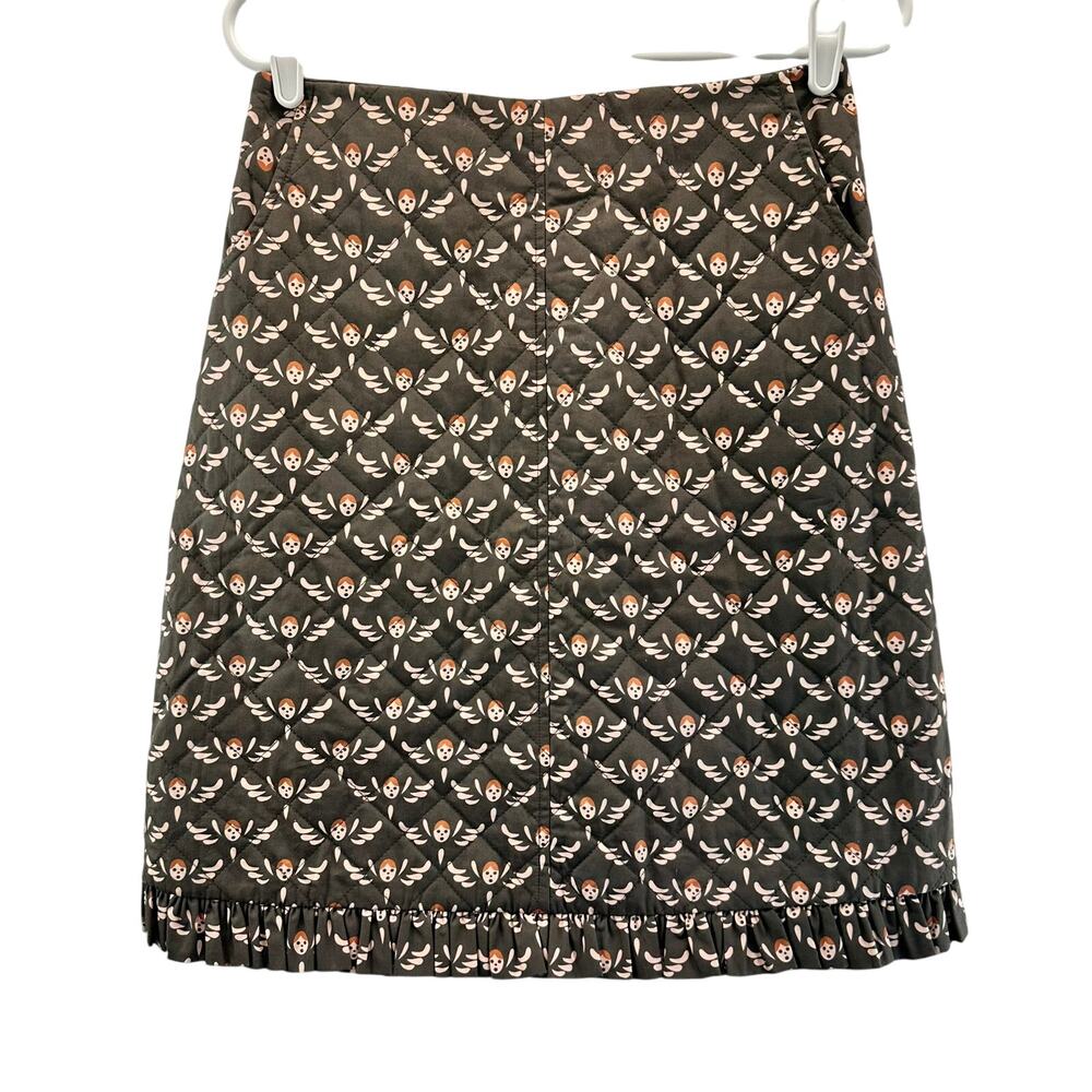 Kristinit Quilted Angel Skirt Brown Pink Ruffles Small Academia Clueless